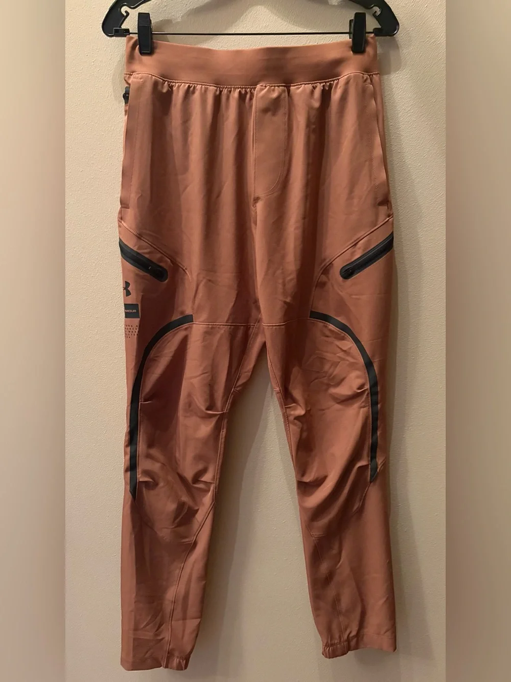 Under Armour Men's Brown Tech Jogger Pants with Black Accents